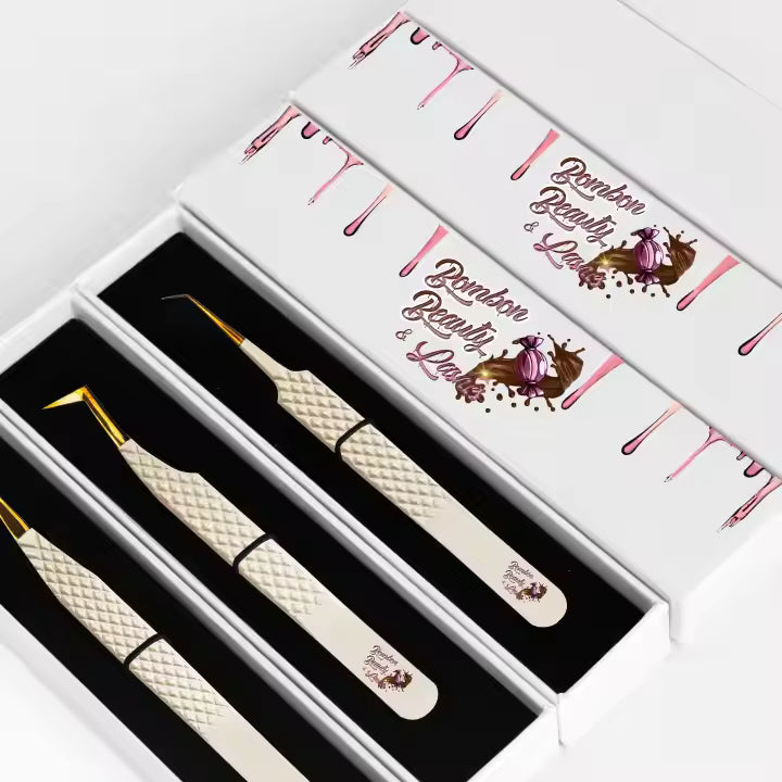 Bombon Gold Fiber Tip Tweezers